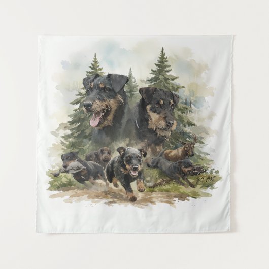 Duitse Jagdterriërs Wandkleed (Voorkant)