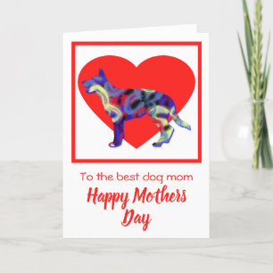 Duitse Kaart van Shepherd Dog Red Heart Moederdag