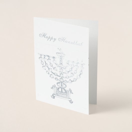 Duitse kandelaar Hanukkah Lamp Folie Kaarten (Voorkant)