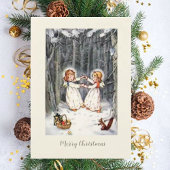 Duitse Kerst Kaart Angels in Vorst