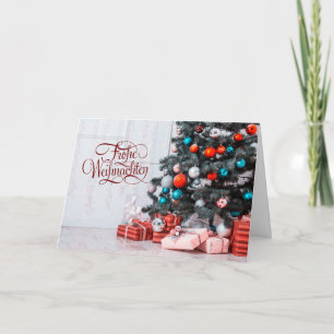 Duitse kerstboom Baubles Holiday Card Feestdagen Kaart