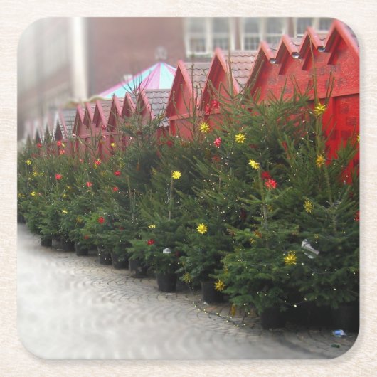 Duitse kerstboommarkt - Onderzetter kerstbomen (Voorkant)