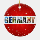 Duitse kerstfoto's voor reizen keramisch ornament (Achterkant)