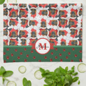 Duitse kersthond Shepherd Pattern Theedoek (Gevouwen)