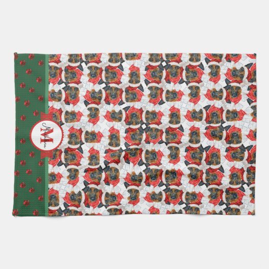 Duitse kersthond Shepherd Pattern Theedoek (Horizontaal)