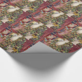 Duitse kerstkunst Victoriaans voor kerstmis Cadeaupapier (Hoek)