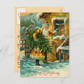  Duitse kerstman, geel Feestdagenkaart (Voorkant / Achterkant)