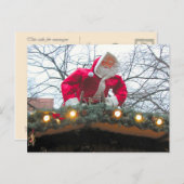 Duitse kerstman op het dak feestdagenkaart (Voorkant / Achterkant)