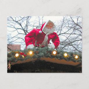 Duitse kerstman op het dak feestdagenkaart
