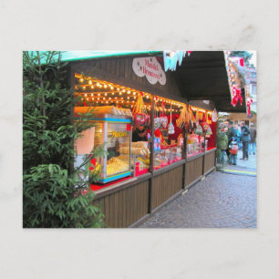 Duitse kerstmarkt kraampjes feestdagenkaart