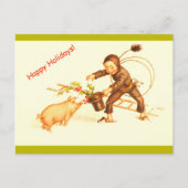 Duitse Kerstschoorsteen Sweep & Varken Copy Feestdagenkaart (Voorkant)