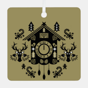 Duitse koekoekoeksklok Kerstmis Metalen Ornament