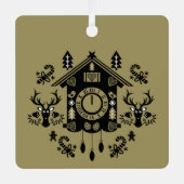 Duitse koekoekoeksklok Kerstmis Metalen Ornament (Voorkant)