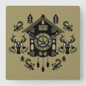 Duitse koekoekoeksklok Kerstmis Vierkante Klok (Voorkant)
