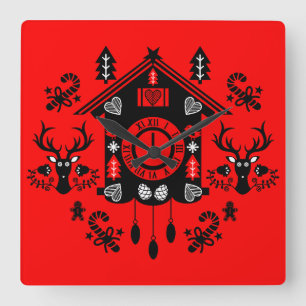 Duitse koekoekoeksklok Kerstmis Vierkante Klok