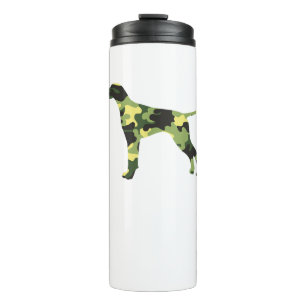 Duitse Korthaar Pointer _ Hond Camouflage Silhouet Thermosbeker