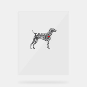 Duitse Korthaar Pointer I GSP Dog Mom I Love Hear Acryl Bord