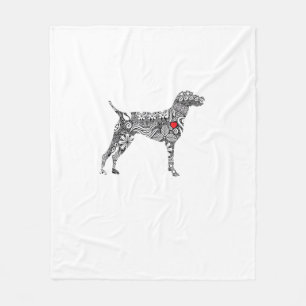 Duitse Korthaar Pointer I GSP Dog Mom I Love Hear Fleece Deken