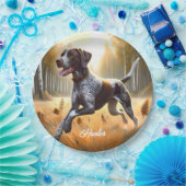 Duitse kortharige aanwijzer hardlopen papieren bordje (Feest)