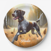 Duitse kortharige aanwijzer hardlopen papieren bordje (Voorkant)