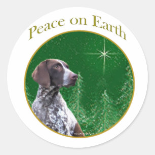 Duitse kortharige aanwijzer vrede ronde sticker