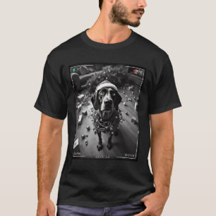 Duitse kortharige kerstwijzer gevangen op cam t-shirt
