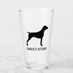 Duitse Kortharige Pointer Dog Silhouette Custom Glas