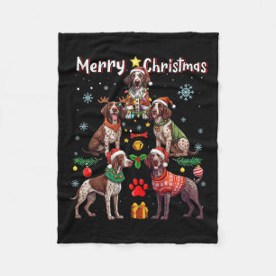 Duitse Kortharige Pointer Dogs Merry Christmas Tr Fleece Deken