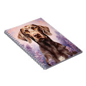 Duitse kortharige pointer in Lavendel veld Notitieboek (Rechterzijde)