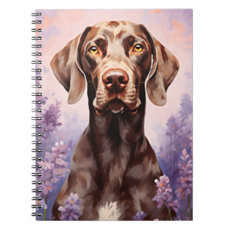 Duitse kortharige pointer in Lavendel veld Notitieboek