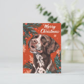 Duitse kortharige pointer kerst briefkaart (Staand voorkant)