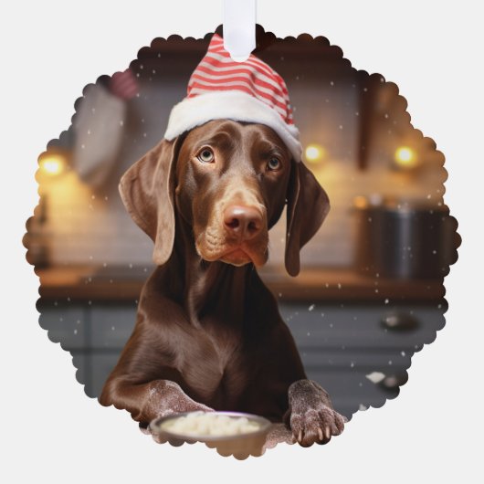 Duitse kortharige pointer kerstkoekjes ornament kaart (Voorkant)