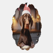 Duitse kortharige pointer kerstkoekjes ornament kaart (Rechts)