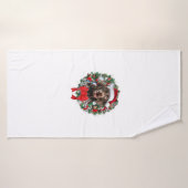 Duitse Kortharige Pointer Kerstkrans Decora Badhanddoek (Badhanddoek)
