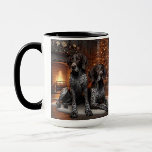 Duitse Kortharige Pointer Pair Kerst Mok Cup (Links)