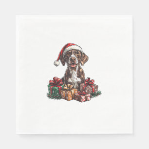 Duitse Kortharige Pointer Santa Hat Christmas GSP Servet