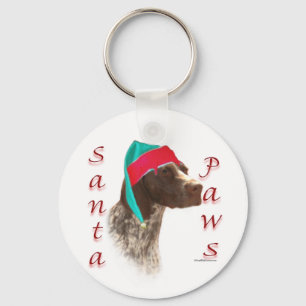 Duitse kortharige pointer Santa Paws Sleutelhanger