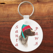 Duitse kortharige pointer Santa Paws Sleutelhanger (Voorkant)