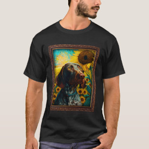 Duitse kortharige pointer schilderen Zonnebloem Fl T-shirt