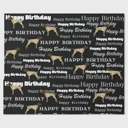 Duitse Kortharige Pointer Verjaardagspapier, GSP, Cadeaupapier (Vlak)