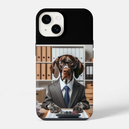 Duitse Kortharige Pointer werkende Accountant iPhone Hoesje (Achterkant)