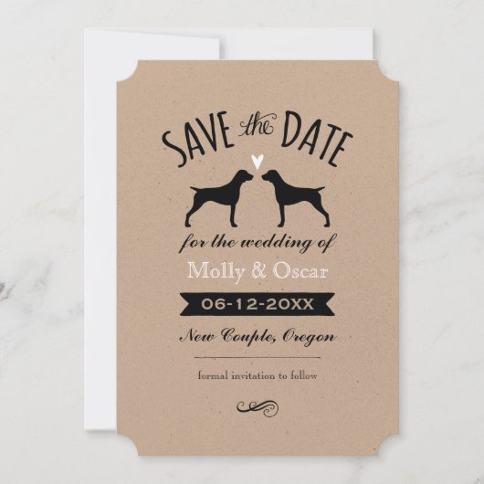 Duitse kortharige pointers bruiloft Save the Date (Voorkant)