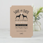 Duitse kortharige pointers bruiloft Save the Date (Staand voorkant)