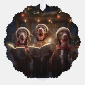 Duitse kortharige pointers Christmas Caroling Ornament Kaart (Achterkant)