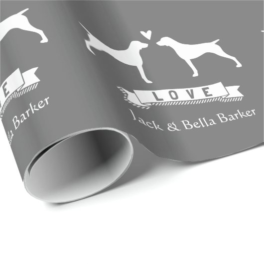 Duitse Kortharige Pointers Paar met Tekst Cadeaupapier (Rol Hoek)