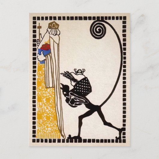 Duitse Krampus Briefkaart (Voorkant)