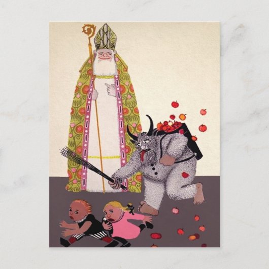 Duitse Krampus Briefkaart (Voorkant)