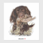 Duitse langharige aanwijzer sticker (Vel)