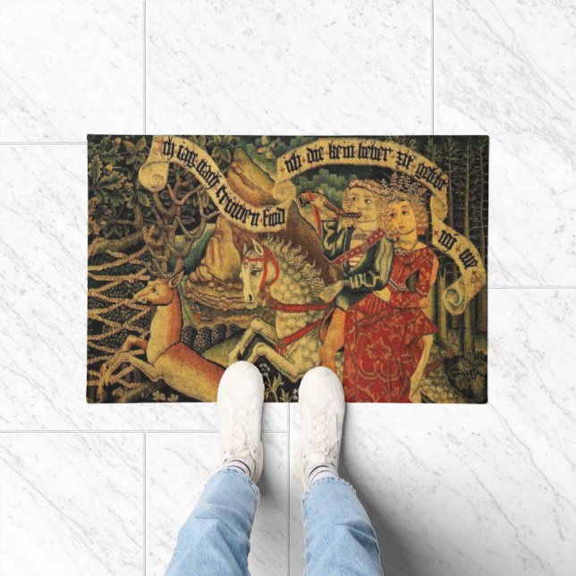  Duitse middeleeuwse renaissance liefde jagen Deurmat (Binnen)