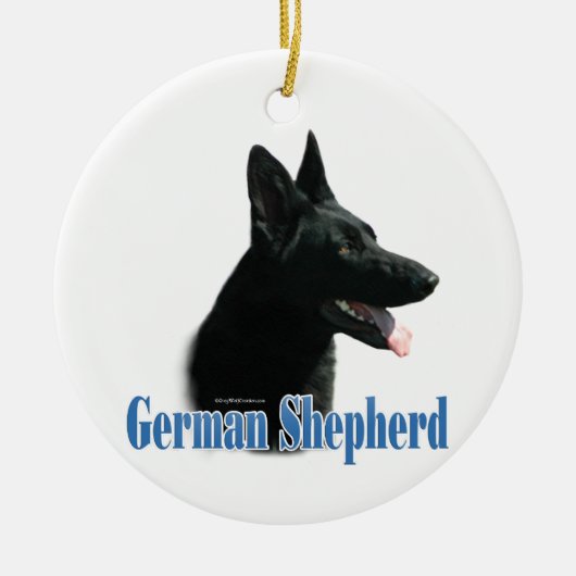 Duitse naam Shepherd (zwart) Keramisch Ornament (Voorkant)